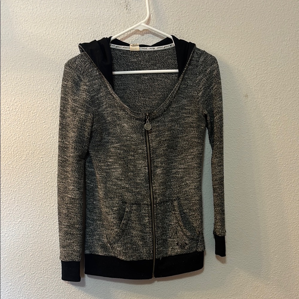 Roxy Black and Gray Knit Sweater